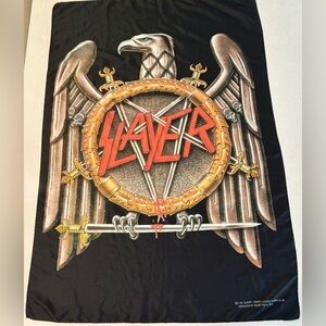 Vintage Slayer 1995 Eagle Logo Scarf / Fabric Poster - Made in Italy